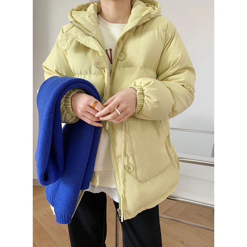 Cotton Padded Coat Women Full Sleeve Loose Solid Jackets Women Winter Korean Fashion Casual Thicken Warm Outwear Female LD2837