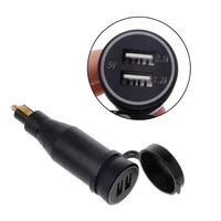 din3 1a motorcycle waterproof power adapter dual usb charger with cigarette lighter for bmw hella din motor
