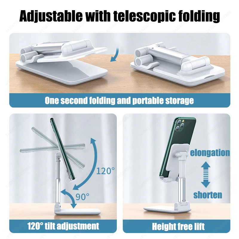 universal desktop cell mobile phone holder stand for iphone 12 ipad samsung xiaomi huawei adjustable foldable table phone holder free global shipping