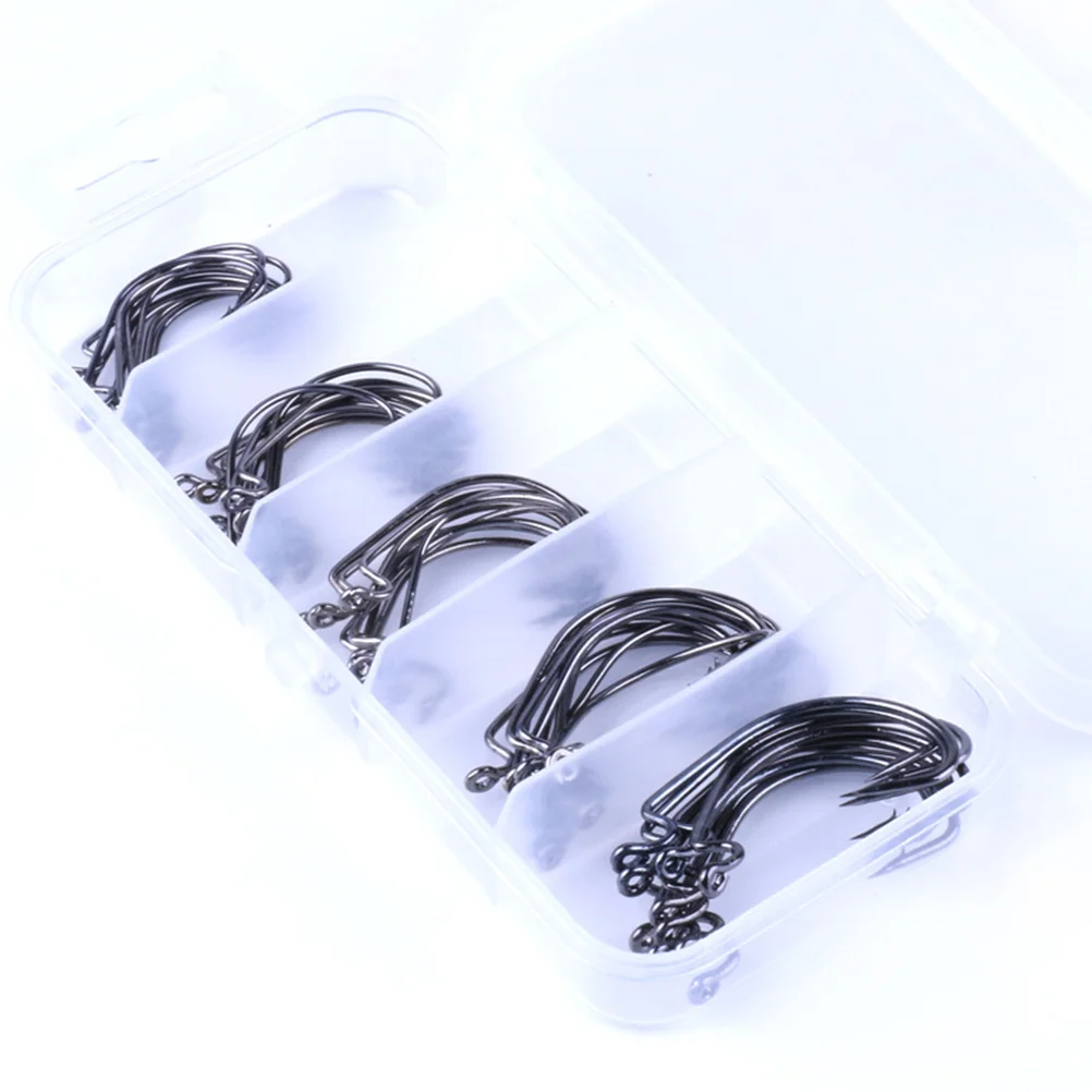 

Hooks Hook High Lock Fishhook Portable Jigs Lure Tackle Terminal Treble Carbon Saltwater Replacement Bend Round Steel