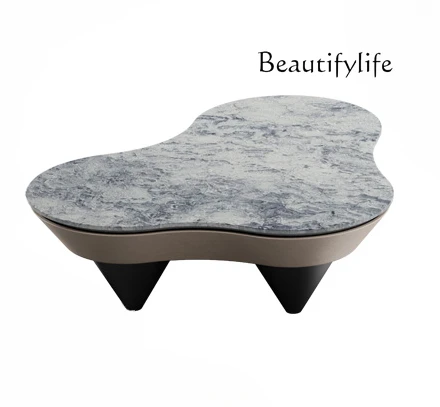 Итальянский минималистичный чайный столик из натурального мрамора в форме