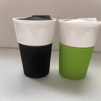 8oz ceramic cups creative coffee cups and cute mugs with silicon sleeve