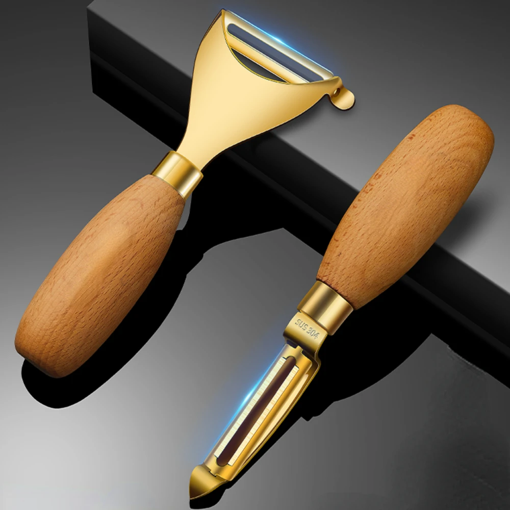 

304 Stainless Steel Peeler Wooden Handle Peeler Potato Fruit Peeler Peeling Melon Peeler Kitchen Gadgets
