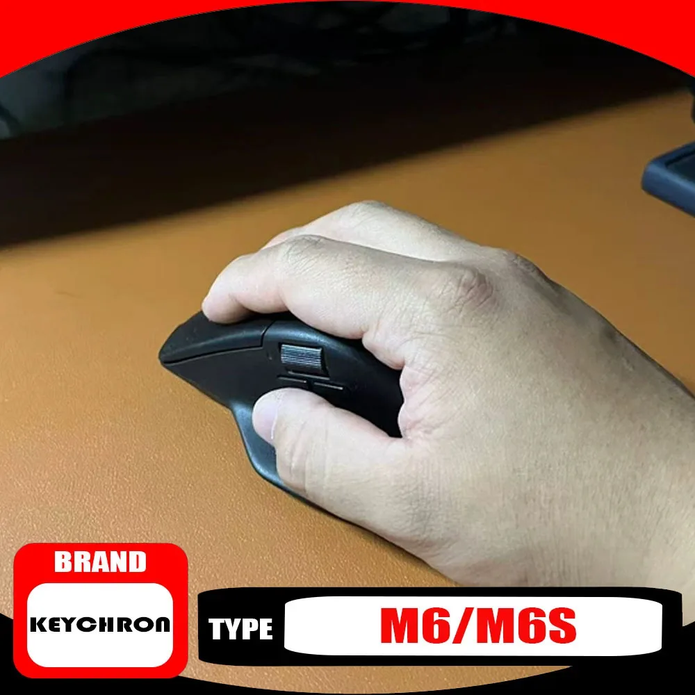Фото Беспроводная мышь Keychron M6/M6s A1 A3 A23 A24 Bluetooth PAW3395/PAW3950 1K/8K, эргономичная, настраиваемая, для киберспорта, аксессуары для ПК №1