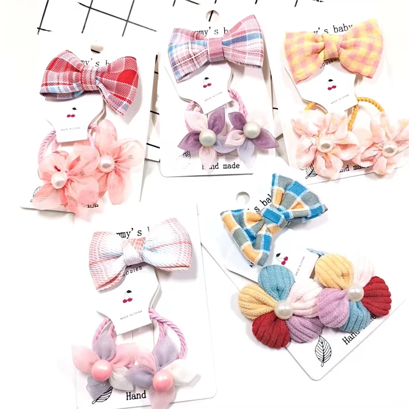 

5 шт./партия, детские заколки для волос в клетку