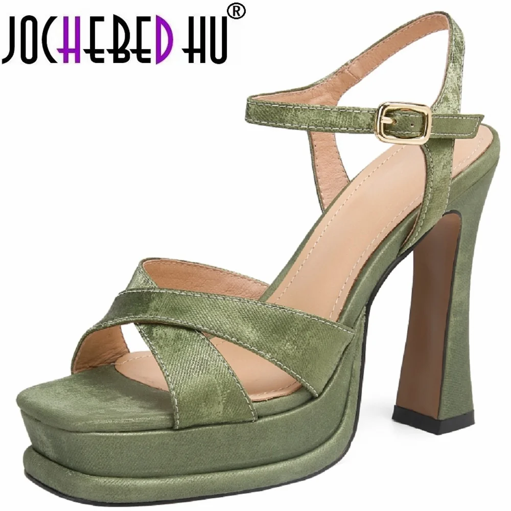 Сандалии jochebed hu】женские из натуральной кожи босоножки на платформе высокий