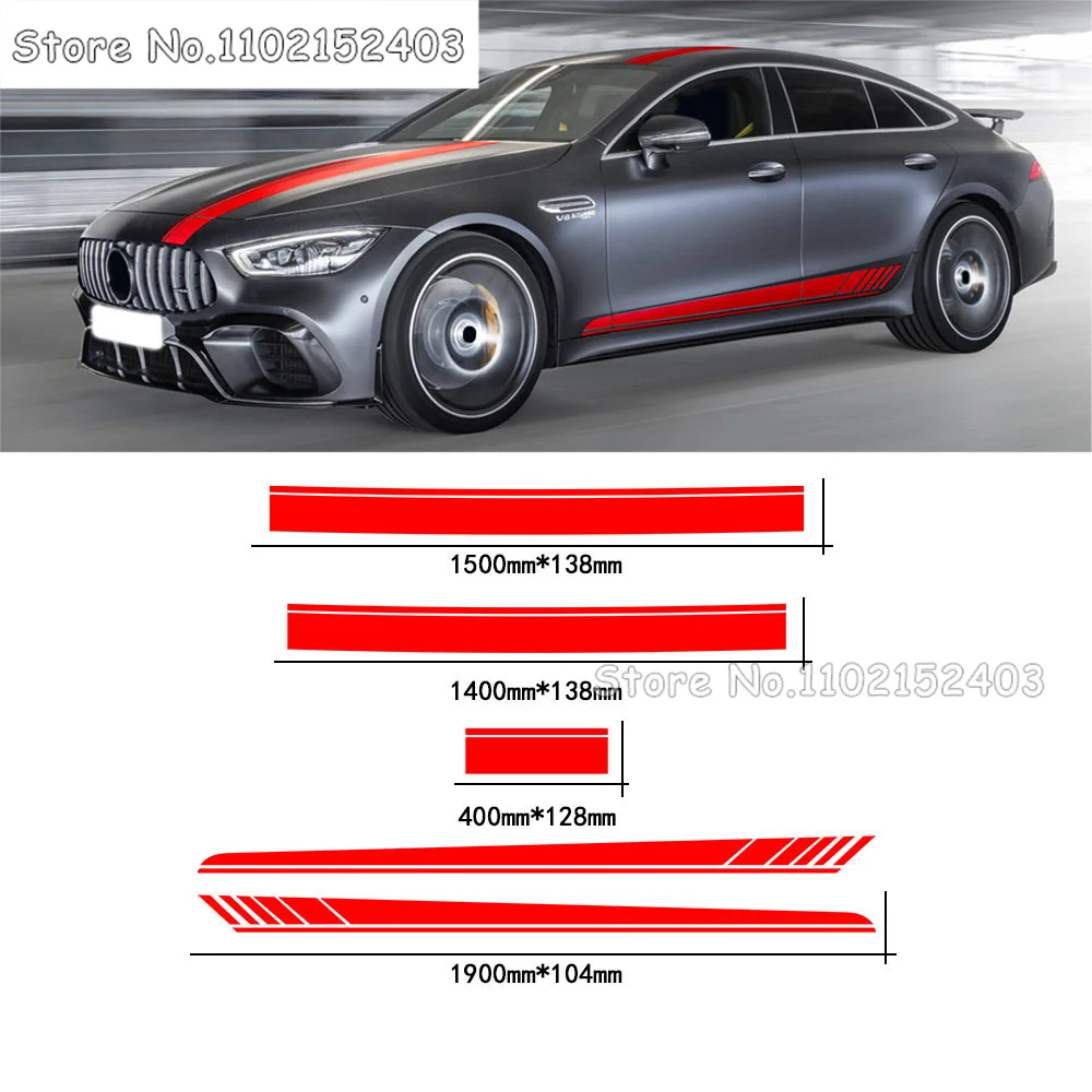 

Набор наклеек на крышу автомобиля, боковые полосы, аксессуары AMG gt s 2015