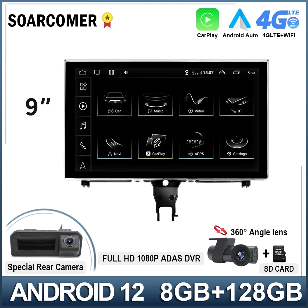 

9 Inch Android 12 System Car Multimedia Stereo For Audi A6 C7 A7 2012 - 2018 WIFI Carplay IPS Touch Screen GPS Navi