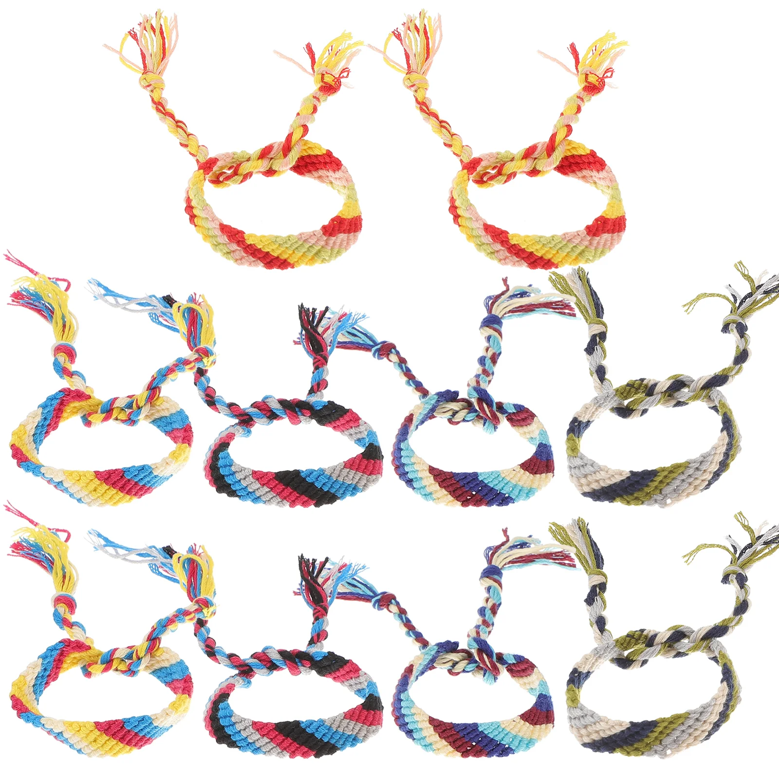 

10pcs Hand Knitting Wrist Chain Colorful Ethnic Style Wrist Chain Wrist Decor for Daily Decor Party Dress Decor