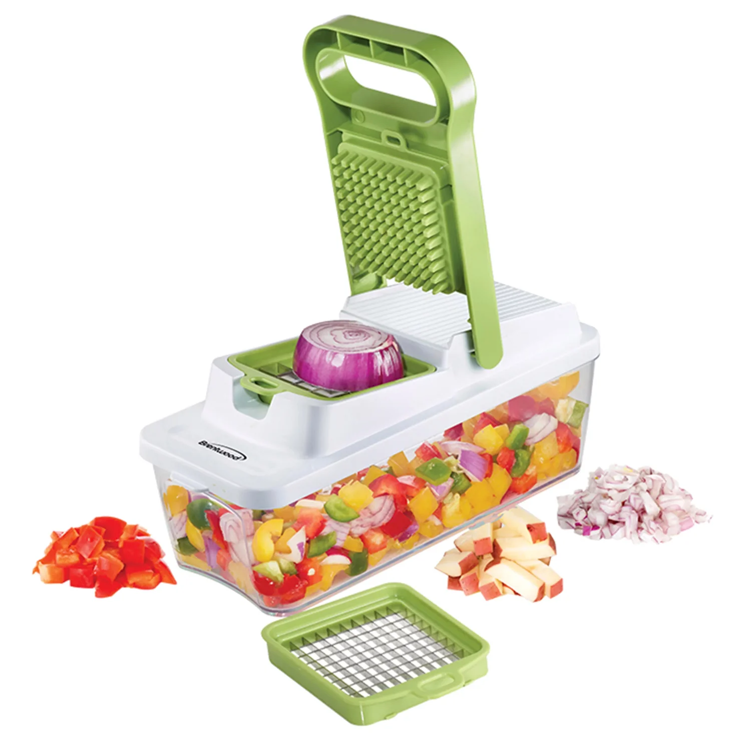

Food Chopper and Vegetable Dicer with 6.75 Cup Storage Container in Green