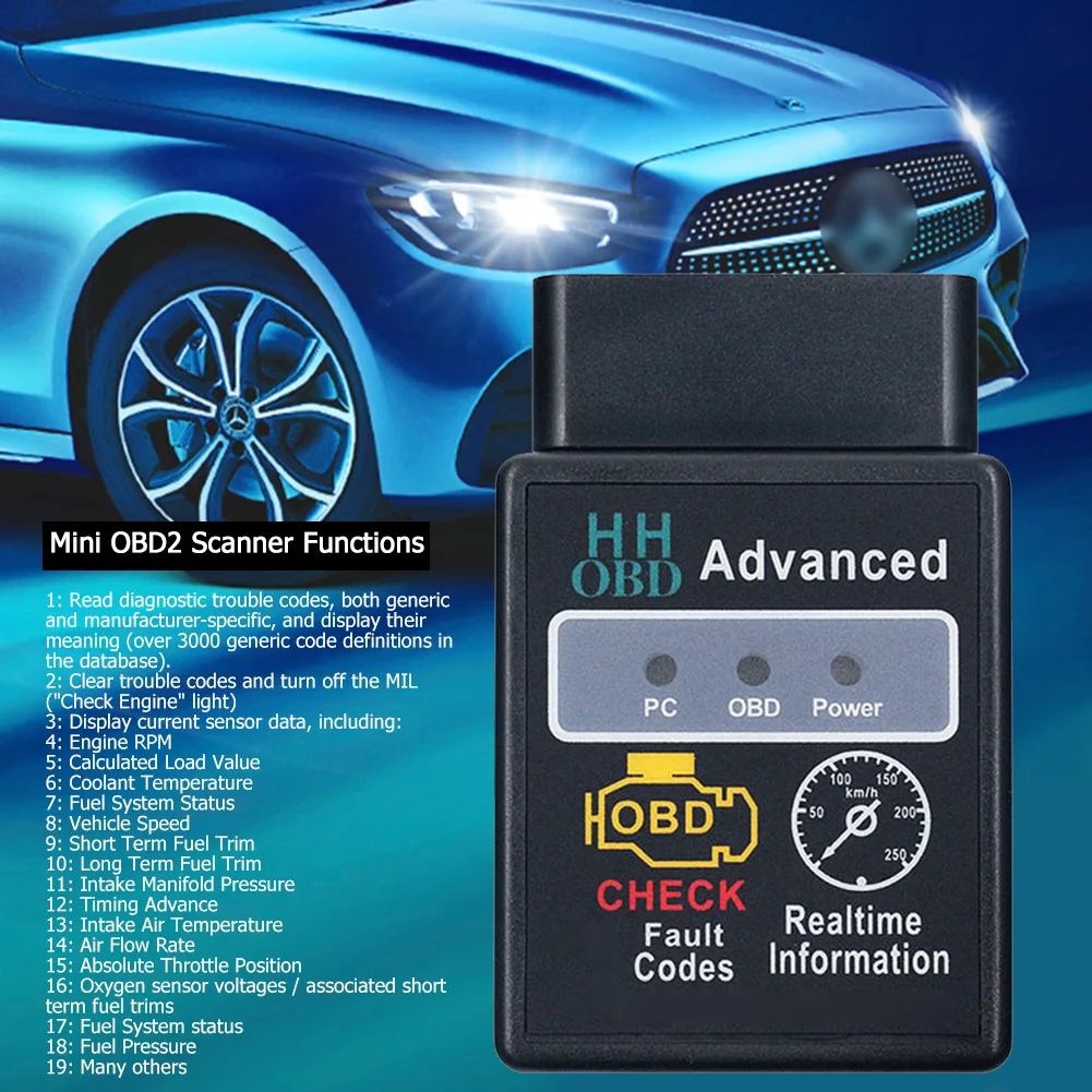 

HH OBD ELM327 V2.1 беспроводной OBD2 OBDII Автомобильный сканер