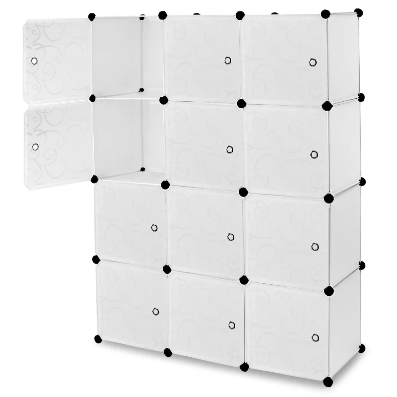 Work-It! 12 Cubes Storage Organizer Stackable Portable Closet Organizer Shelves