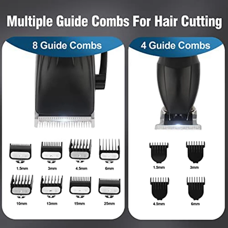 Hair Clippers For Men,Professional Hair Cutting Kit,Cordless Barber Clipper And T-Blade Beard Trimmer Set enlarge