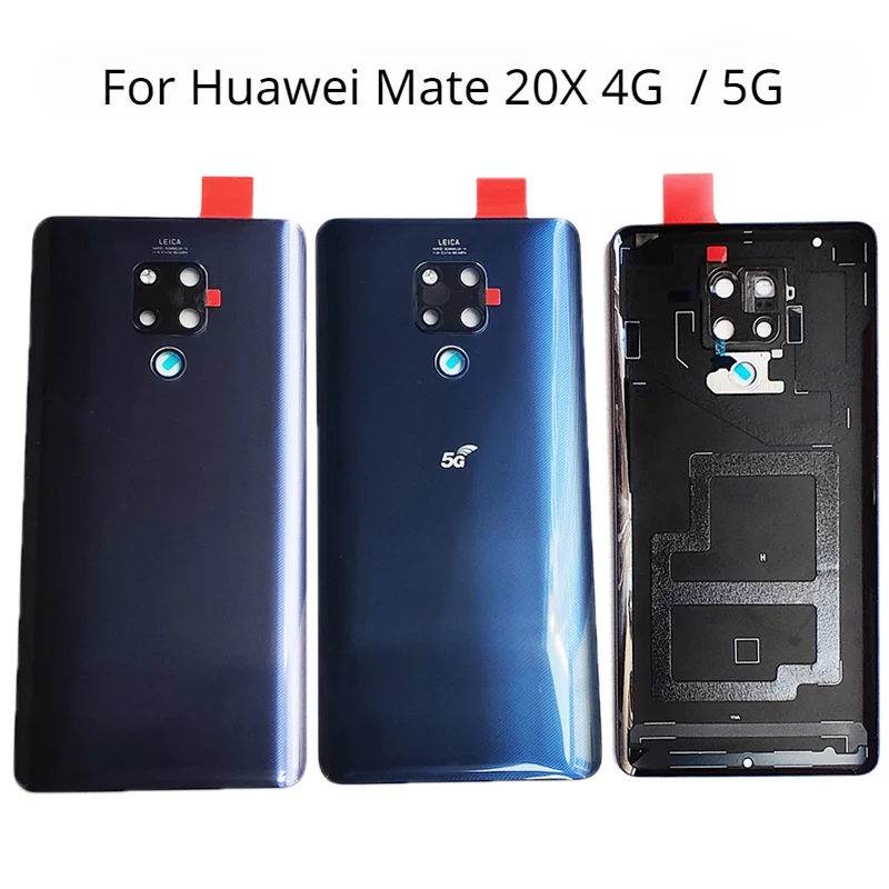 

New Back Glass For Huawei Mate 20X 4G 5G EVR-L29 N29 Back Battery Cover Door Rear Housing Case With Camera Lens