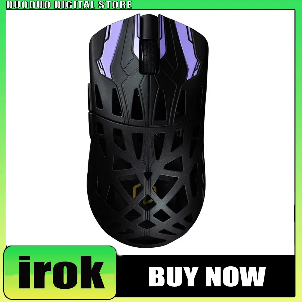 Фото Irok HE6 Ultra Mouse Gaming, три режима, углеродное волокно Paw3950, 500 мАч, легкий костюм для мыши Valorant Csgo Fps, мышь для киберспорта №1