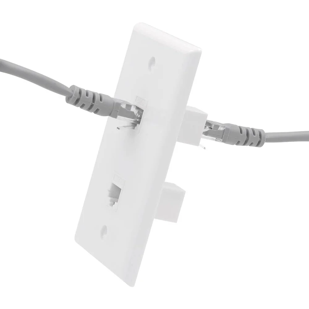 1 упаковка 2-портовая настенная панель Ethernet розетка Cat6 мама-мама RJ45 Keystone линейная
