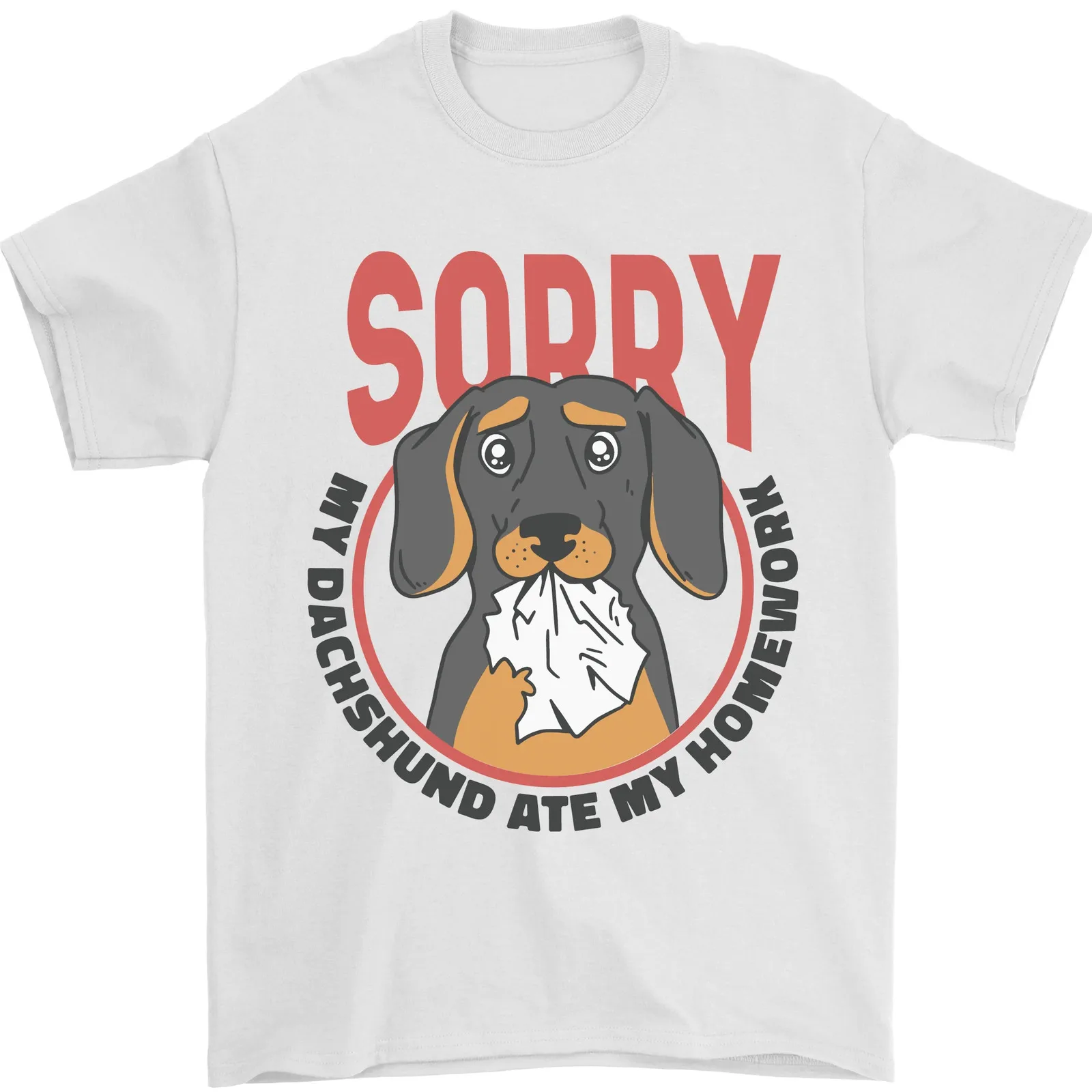 Мужская футболка с надписью My Dachshund ATE домашняя работа из 100% хлопка