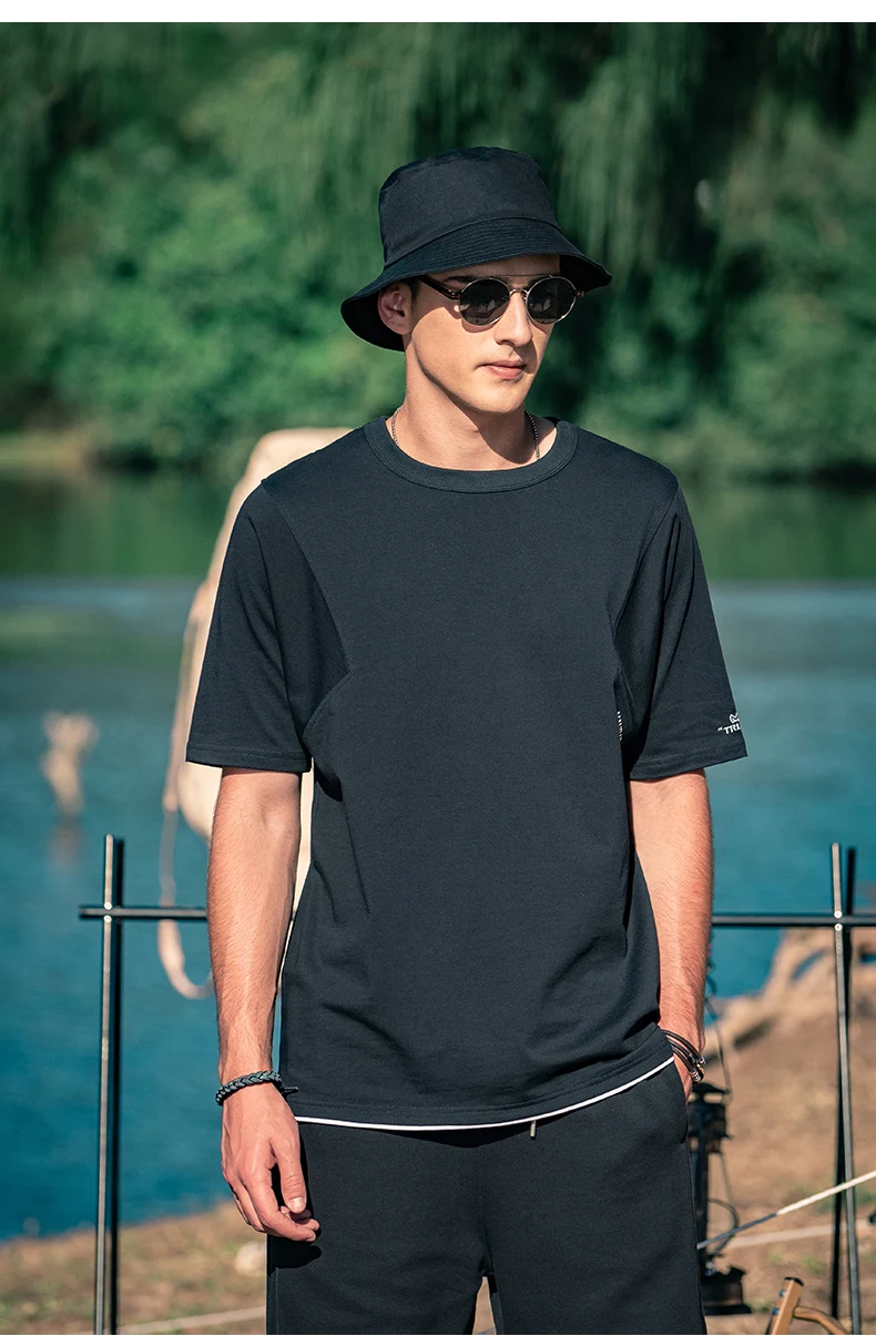 

Y0280 street heavy cotton men's trend letter printing loose short-sleeved T-shirt