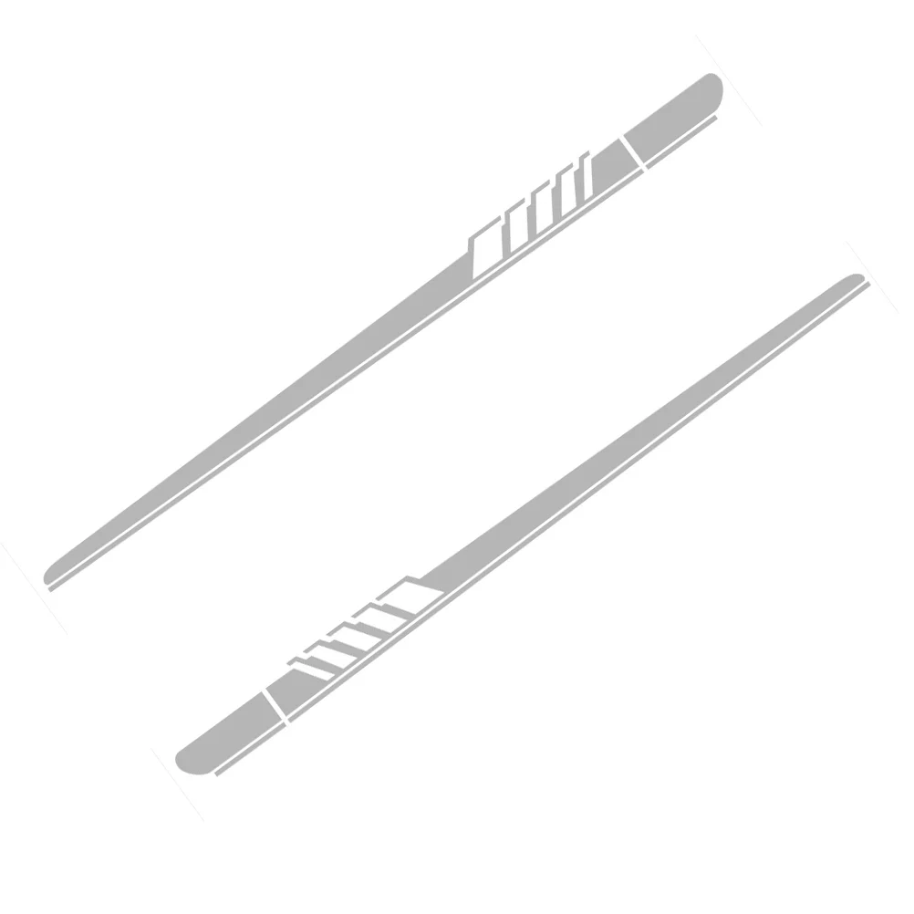 

2 Pcs Stickers Waterproof Side Skirt Car Body Side Stripe Applique Decorative White Bk Decorations