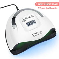 114w uv led lamp 57 leds nail dryer for all types gel nail lamp curing nail polish manicure tool with smart sensor lcd display