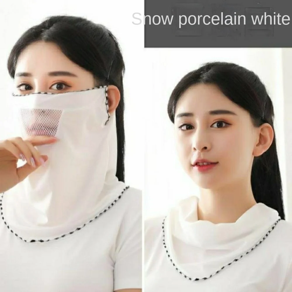 UPF50 + ледяные шелковые бриллианты подвесные ушные шарфы маска шнур для ушей