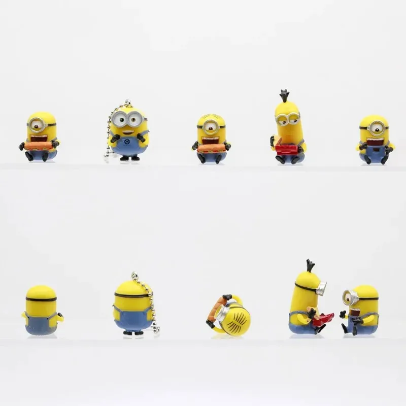Фото Gashapon Капсульные игрушки Гадкий Мес Миньоны Миниатюрная еда Время Подвески Мини-фигурки Брелок Модель куклы Игрушки Подарки для детей №1