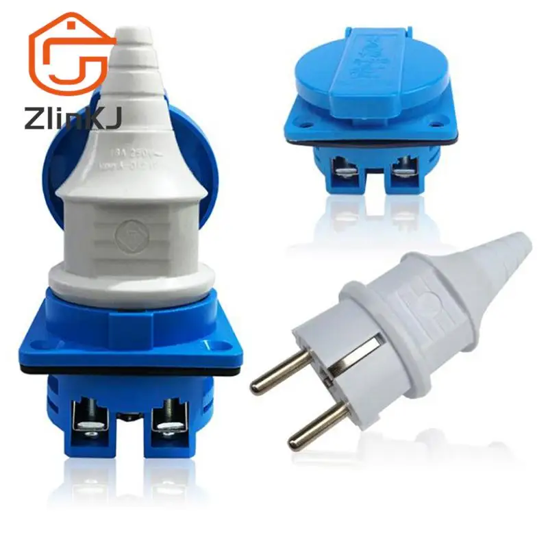 

1PC Industrial Waterproof Socket EU Socket Copper Contact Body EU Plug