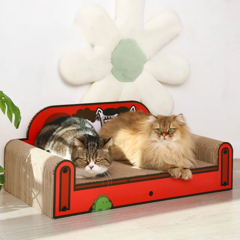 

New Cat Sofa Cat Bed Cat Paw Grinding Toy Corrugated Cardboard Wear-Resistant Large Space Cat Mat Pet Supplies Pet Accessories