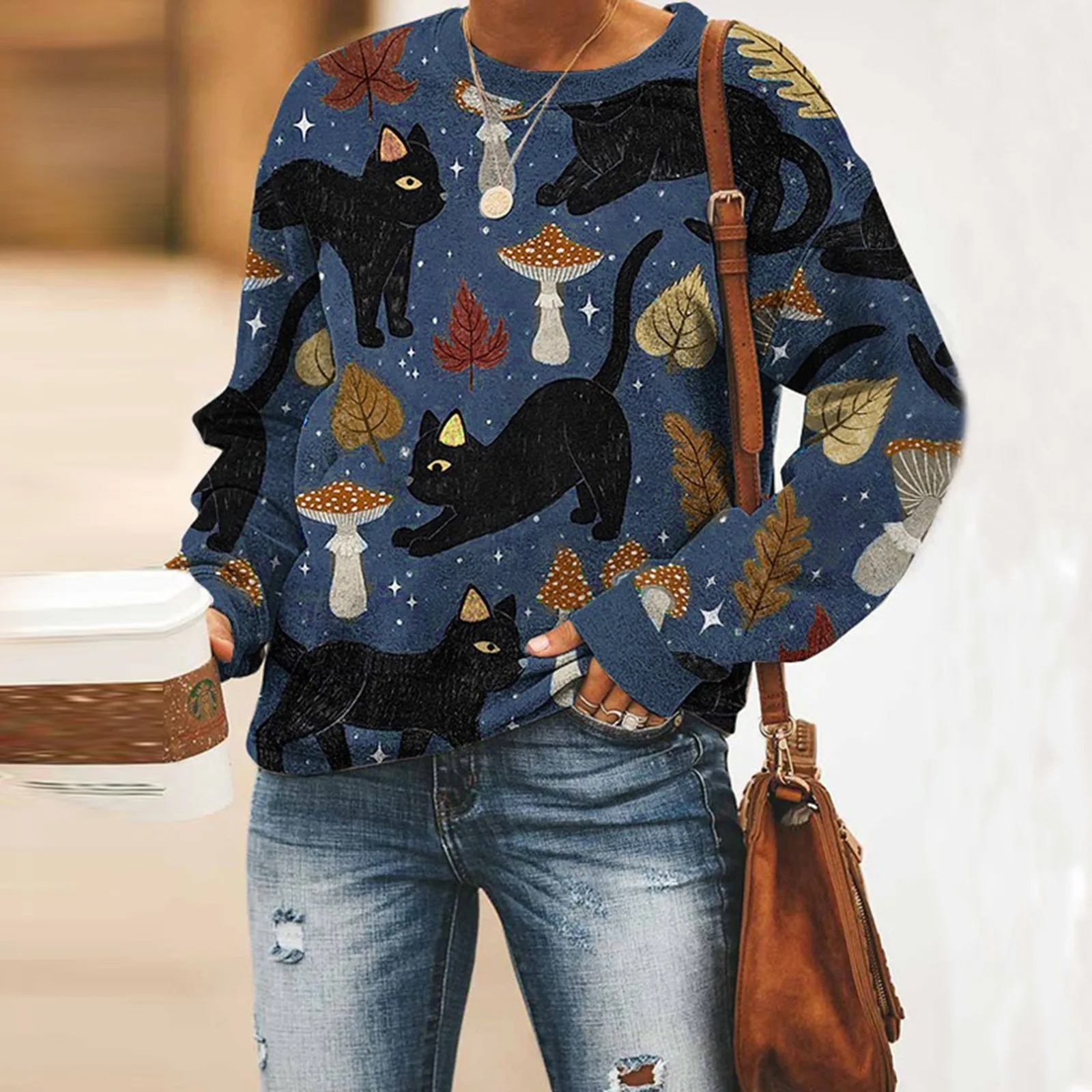 

Printed 3D Hoodies Long Pullvoer Tops Star Sleeve Women's Sweatshirts Print Women's Blouse Hoodie Zipper Dress Women