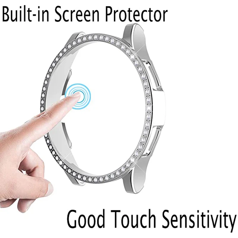 Metal Strap + Case for Samsung Galaxy Watch 4 5 40mm 44mm Band Woman Stainless Steel Diamond Bracelet and Cover Accessorie