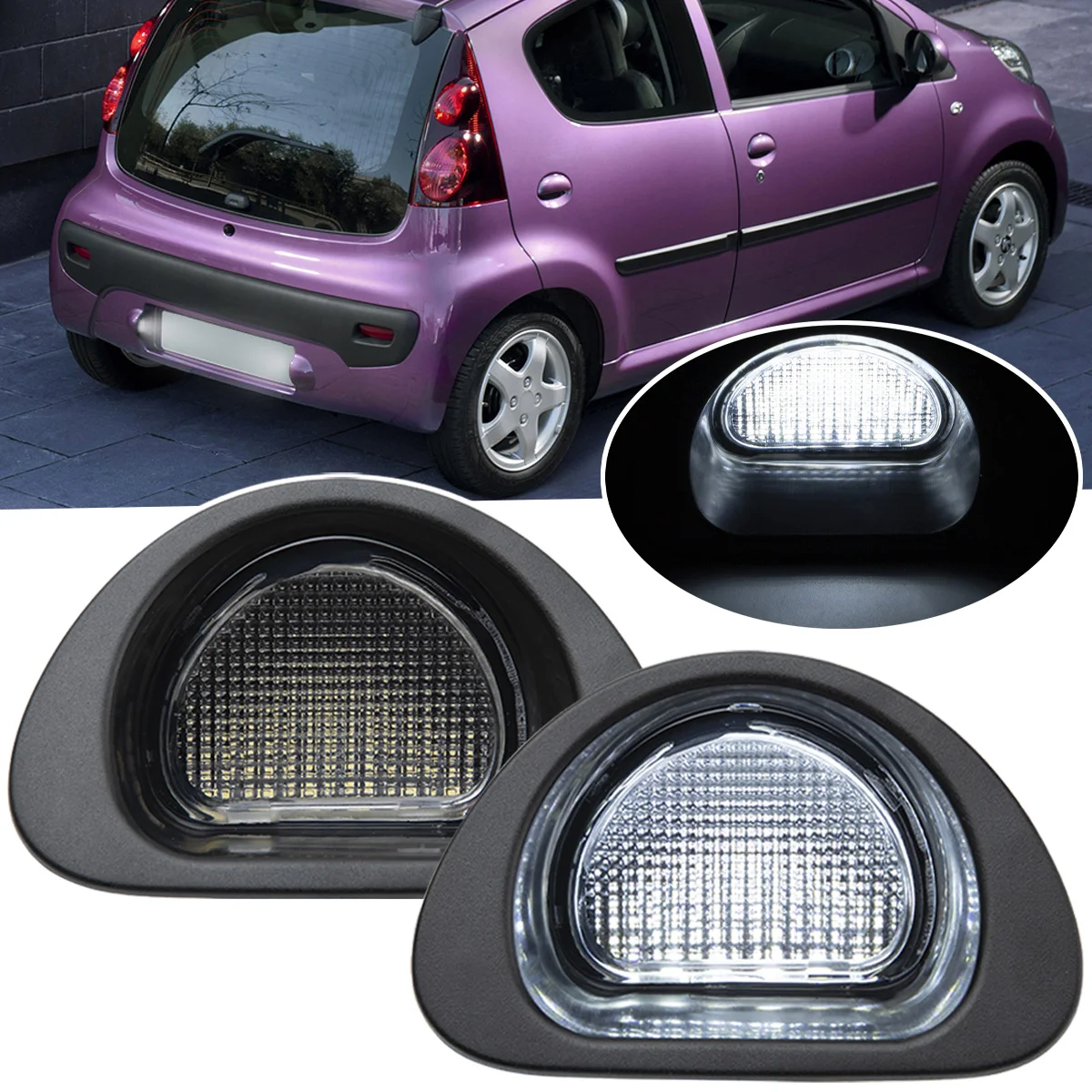 

Оформление! 2 шт., автомобильный фонарь с номерным знаком, фонарь для Citroen C1 2005-2013, Peugeot 107-2005, фонарь