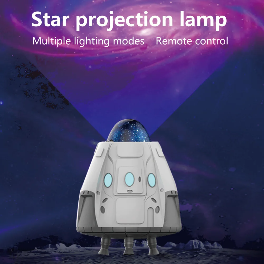 

Space Capsule Bluetooth Galaxy Starry Projector Night Light Star Sky LED Projection Lamp For Home Decorative Kids Birthday Gift