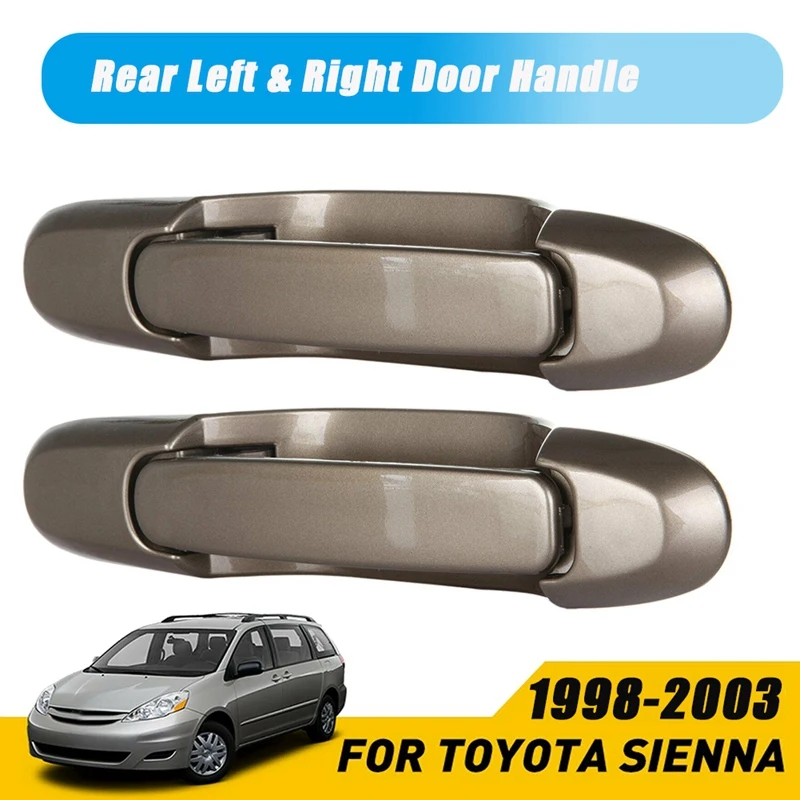 

Rear Outside Exterior Sliding Door Handle 1Pair Set for 1998-2003 Toyota Sienna Rear Driver and Passenger Side Beige