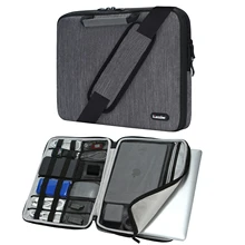 ICozzier-17.3 15 인치 핸들 노트북 서류 가방, 숄더백 메신저 운반 노트북 슬리브 보호 가방 어깨 끈 포함