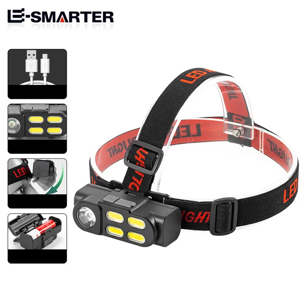 

1pc Headlamp Super Bright Waterproof Mini Head Torch Headlight LED USB Rechargeable Head Lamp Light Camping Fishing Outdoor Tool
