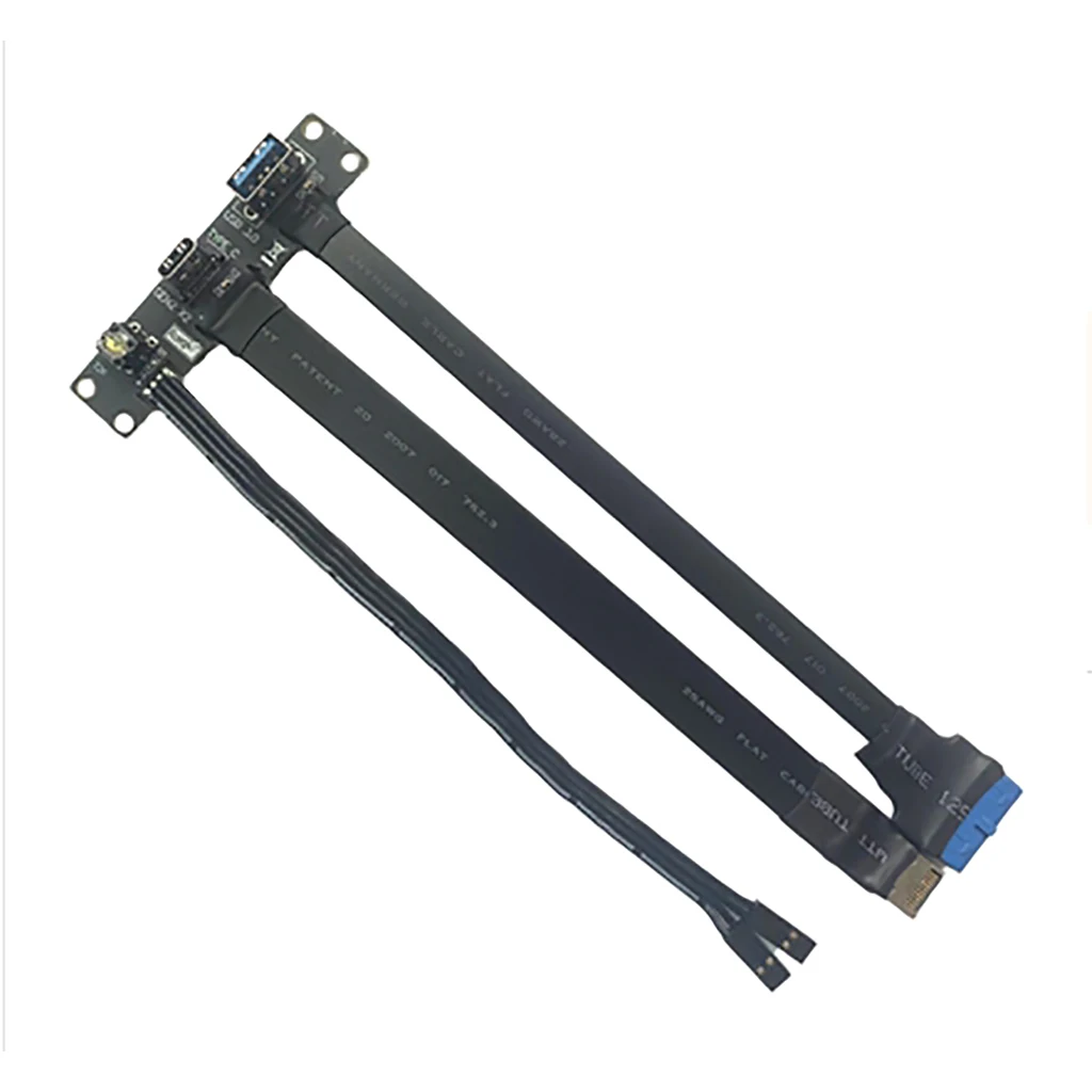 

USB3.2 USB3.1 GEN2 Full Function FPV FPC Flat Cable Type E Male To Type C Female+Switch Line Motherboard Front Panel