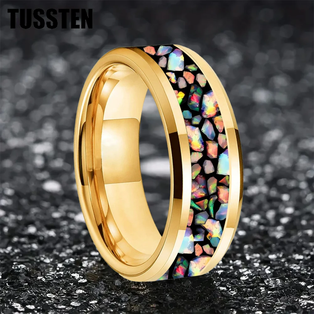 Кольцо TUSSTEN из полированного черного вольфрама для мужчин и женщин обручальное