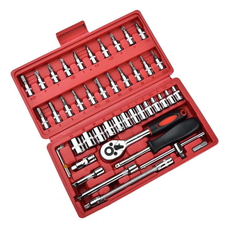 

Diy46-Piece Machine Repair and Auto Repair Combination Set Manual Socket Wrench Auto Protection Tools Hot Sale