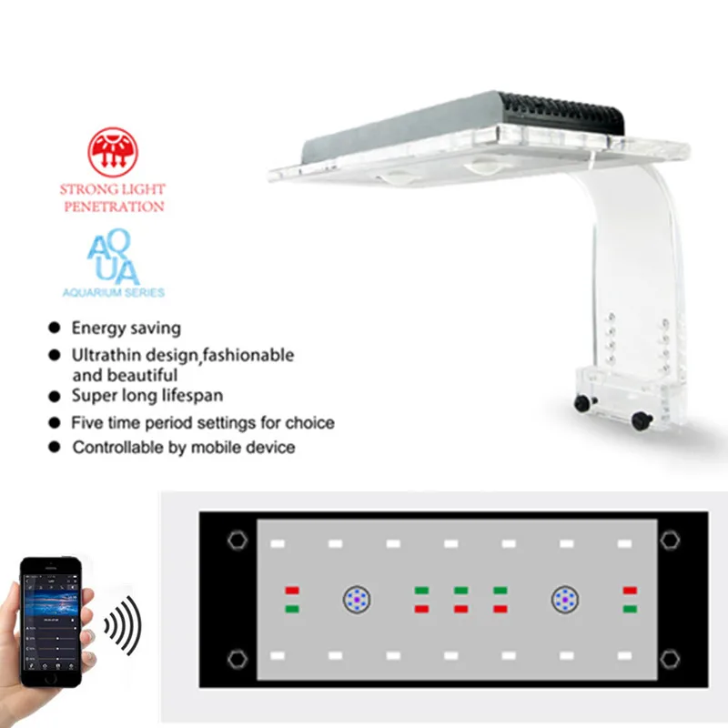 ZETLIGHT ZA-1201AI WIFI Coral Growing Lighting Светодиодная лампа для аквариума SPS LPS с белыми и синими