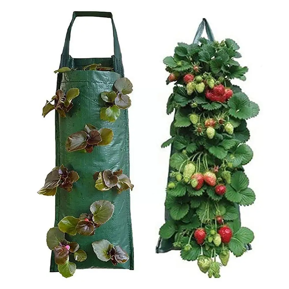 

Полиэтиленовый горшок для растений, садовый цветочный горшок для выращивания клубники, искусственный мешочек для фруктов и овощей, домашний садовый горшок V4W8
