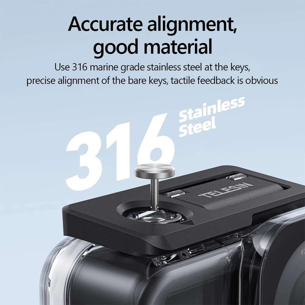 Фото TELESIN 60 м водонепроницаемый чехол для DJI OSMO Action 6, чехол для подводного дайвинга, высокопрочный защитный чехол для камеры с защитой от падения №2