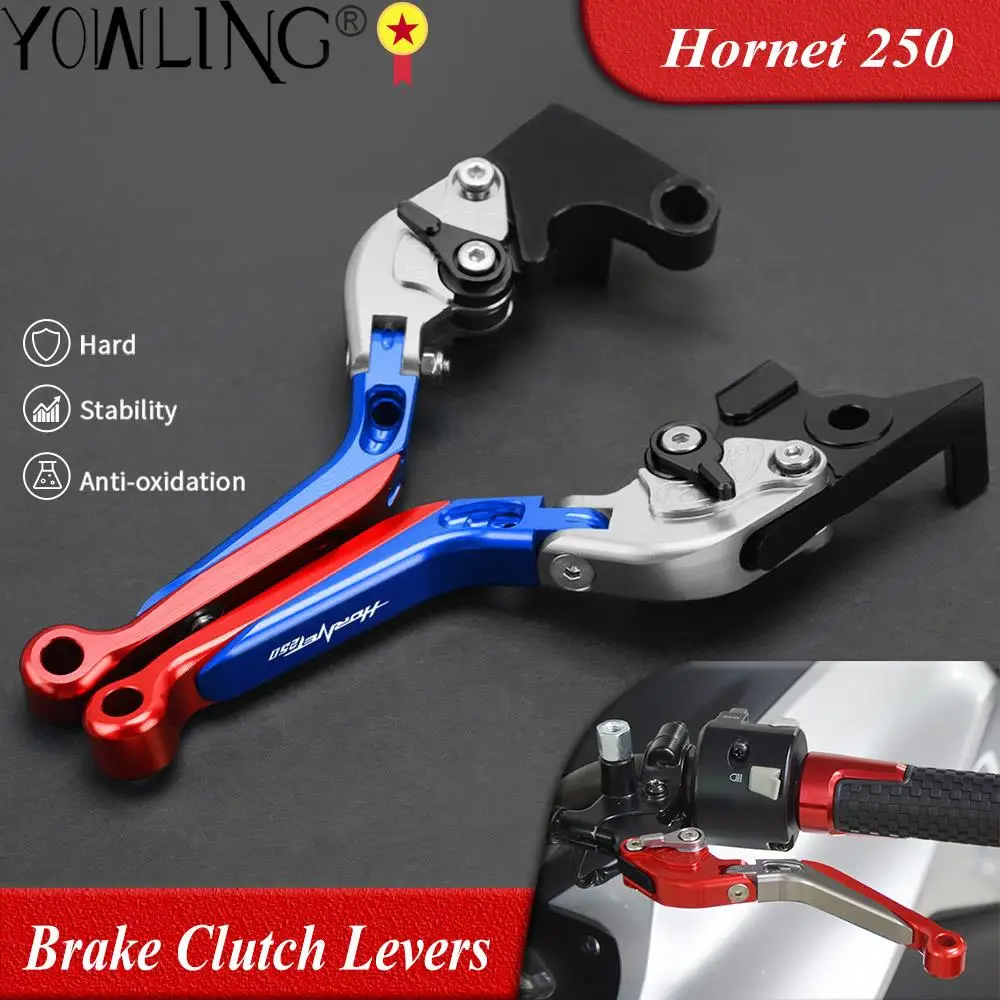 

Motorcycle Accessories Aluminium Adjustable Folding Extendable Brake Clutch Lever Handle Set For Honda Hornet 250 Hornet250 2001