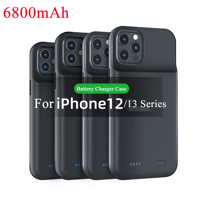 6800mAh Battery Charger Case For iPhone 12 13 Pro 13 Mini External Battery Powerbank Charging Case For iPhone 13 Pro Max 12 Pro