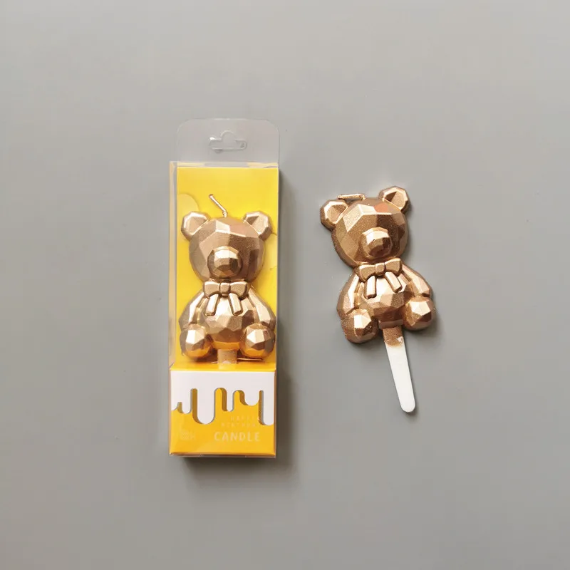 

10pcs Candle Birthday Cake Decorations Candles Bear Gold Silver Flameless Candles Birthday Parties Party Room Decoration m