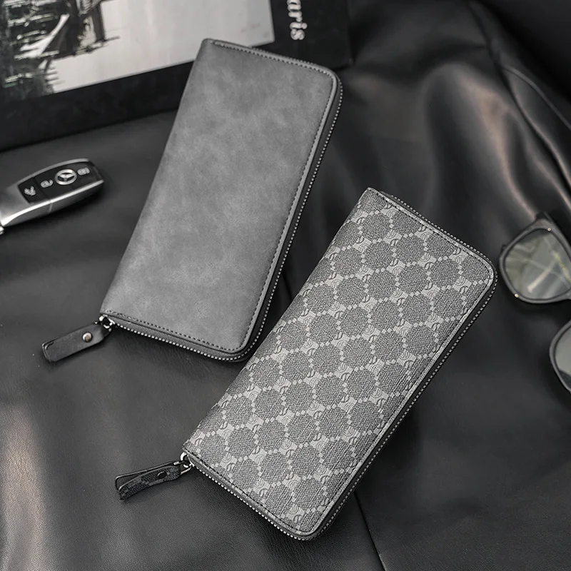 Light Business Men's Wallet Medium And Long Youth Wallet Large Capacity Multi-card Slot Coin Wallet Mobile Phone Bag