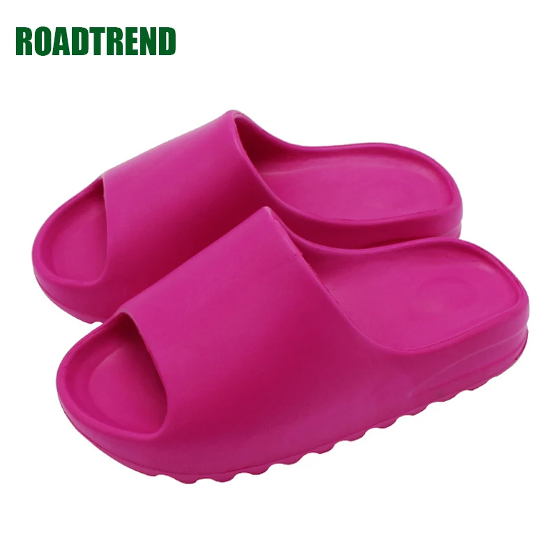 

2022 Summer Women Men Slippers Rosy Red New Thick Sole Ladies Big Size Slides Candy Color Yez Slipper Shoes Women's Sandals