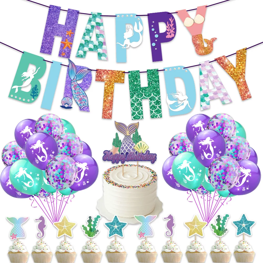 

Шары воздушные «русалка» с надписью «Happy Birthday»