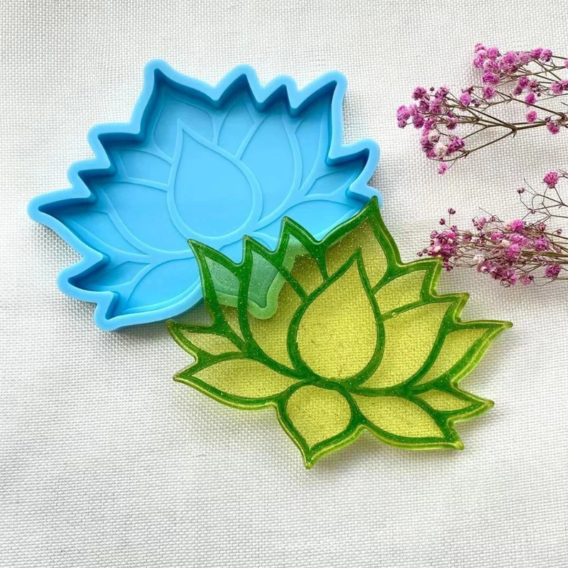 

DIY Crafts Cup Mat Silicone Mould Decorations Making Tools Lotus Flower Coaster Epoxy Resin Mold
