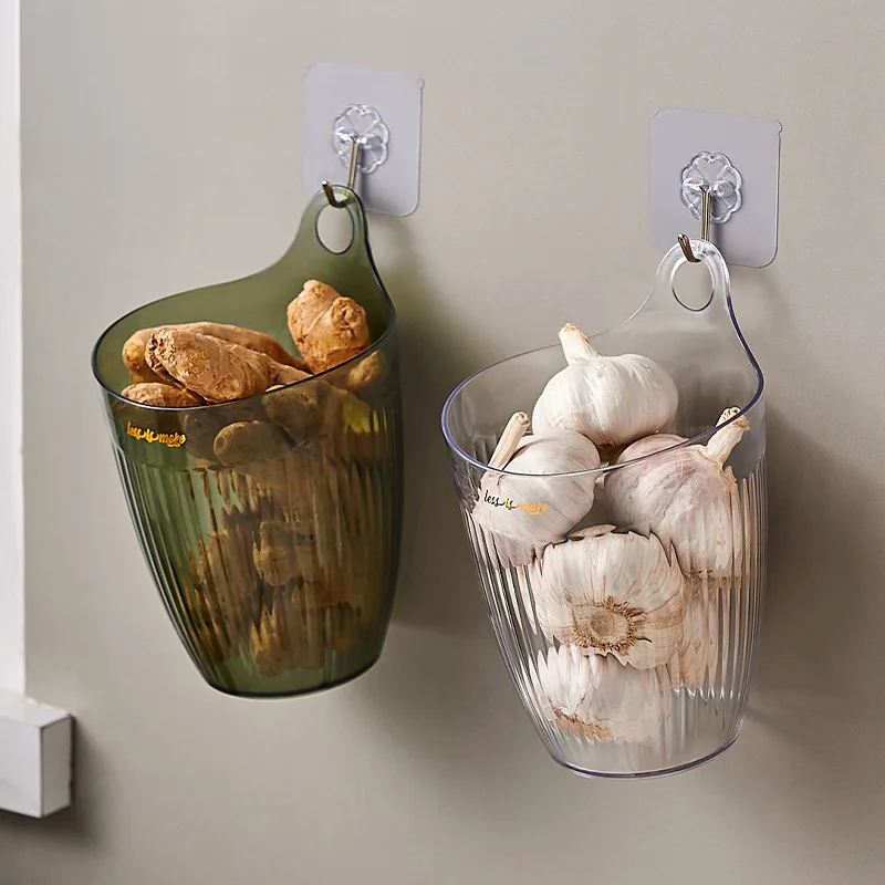 

Ginger Garlic Storage Basket Wall Hanging Basket with Onions In The Kitchen Ginger and Garlic Storage Box Kitchen Shelf