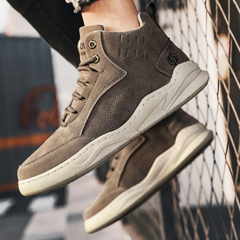 Мужские зимние ботинки на меху платформе